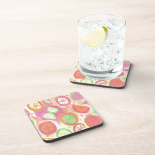 Pink Lemonade Pattern Coaster