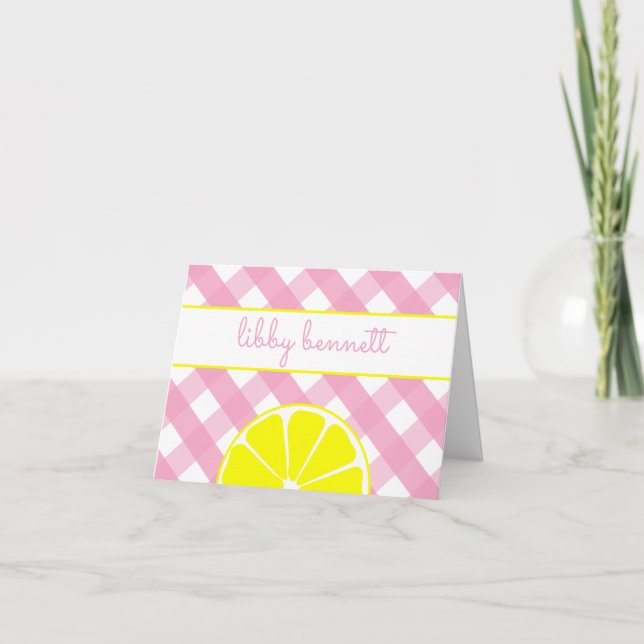 Pink Lemonade Personalised Folded Note Cards (Front)