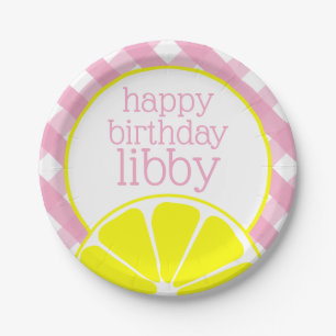 Pink Lemonade Personalised Party Plates