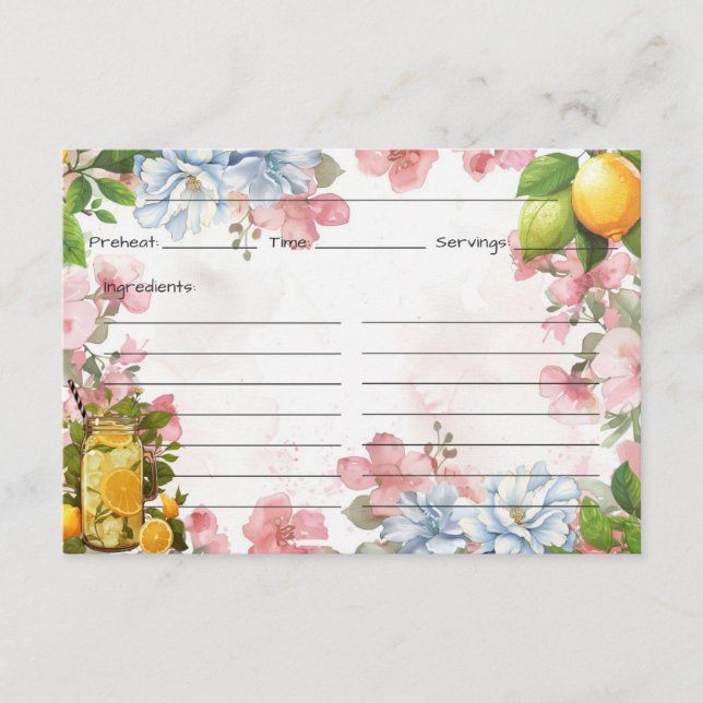 Pink Lemonade Recipe Card (Front)