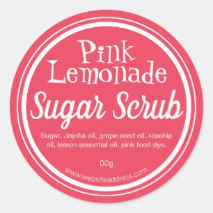 Pink Lemonade Sugar scrub Product Labels