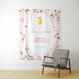 Pink Lemonade Summer Floral Bridal Shower Table Tapestry