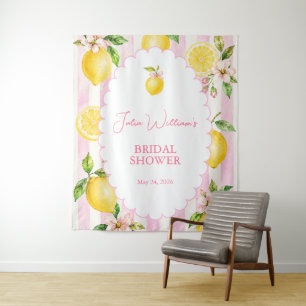 Pink Lemonade Summer Lemon Bridal Shower Tapestry