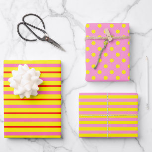 Pink Lemonade Yellow  Wrapping Paper Sheet