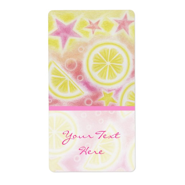Pink Lemonade 'Your Text' label large stripe (Front)