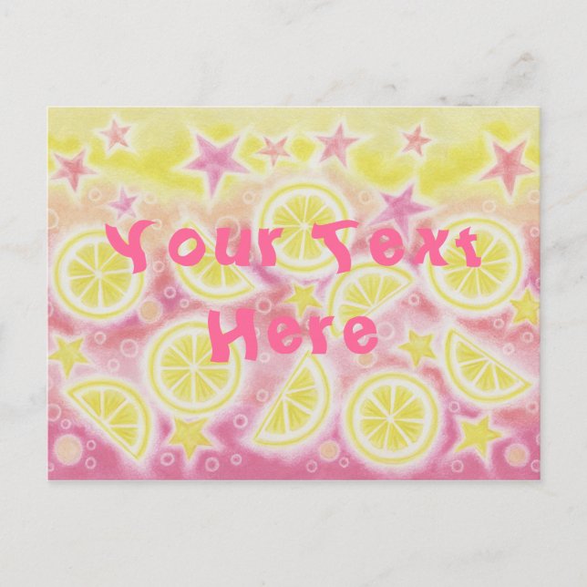 Pink Lemonade 'Your Text' postcard (Front)