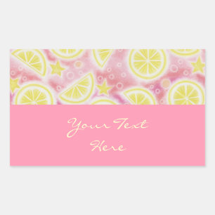 Pink Lemonade 'Your Text' sticker rectangle pink