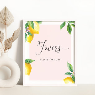 Pink Lemons babay shower Favours Poster
