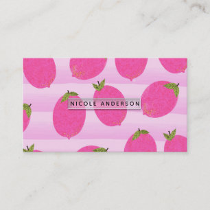 Pink Lemons Lemonade Summer Fruit Fun Bright Business Card