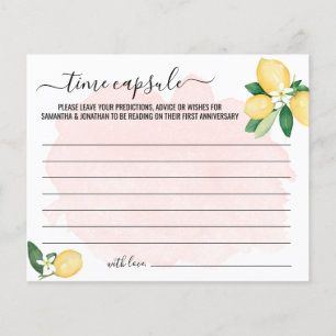 Pink Lemons Time Capsule Advice for Couple Card
