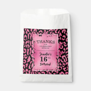 Pink Leopard 16th Birthday Party Favour Bag