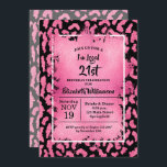 Pink Leopard 21st Birthday Party<br><div class="desc">Elegant hot pink and black leopard print is overlaid with hot pink faux foil and your birthday party details in chic lettering for ANY AGE birthday. COORDINATING items available in our store.</div>
