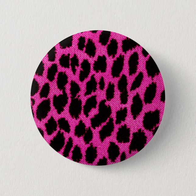 Pink Leopard 6 Cm Round Badge (Front)