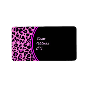 Pink Leopard Address Label