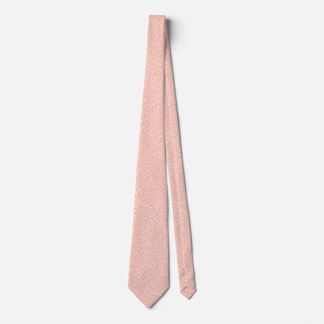 Pink Leopard Animal Print Groomsmen Tie (Front)