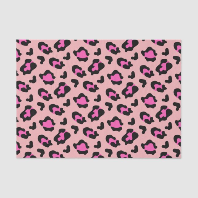 Pink Leopard Animal Print Tissue Paper (Front)