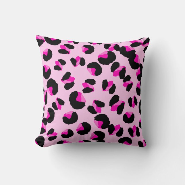 Pink leopard. Animal skin pattern. Leopard. Panthe Cushion (Front)