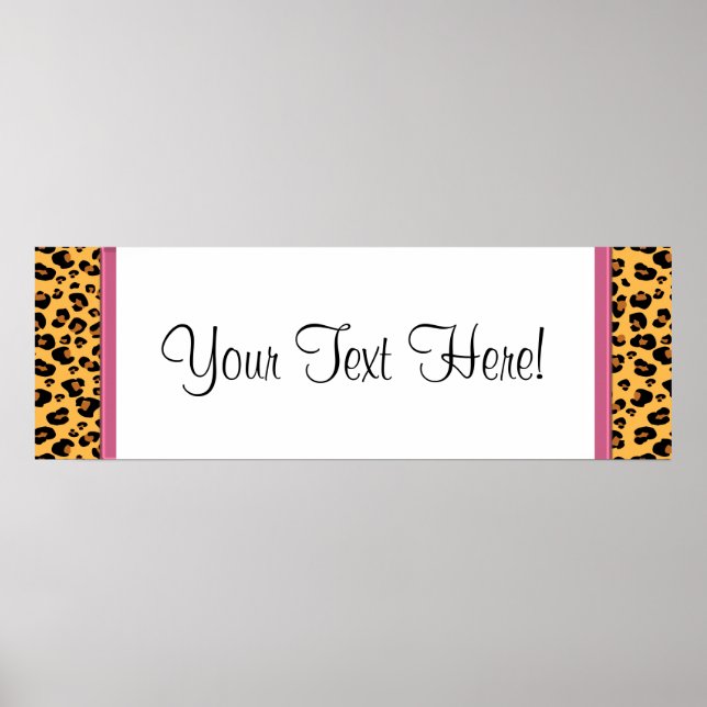 Pink Leopard Baby Shower Banner Poster (Front)