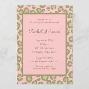 Pink Leopard Baby Shower Invitation