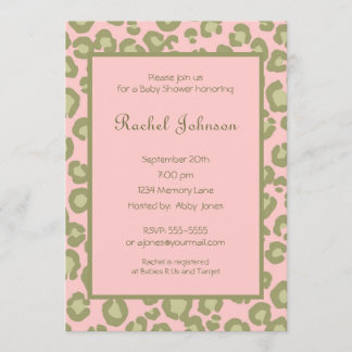 Pink Leopard Baby Shower Invitation