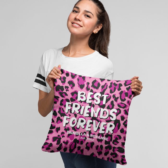 Pink Leopard BFF Best Friend Besties Cushion (Creator Uploaded)