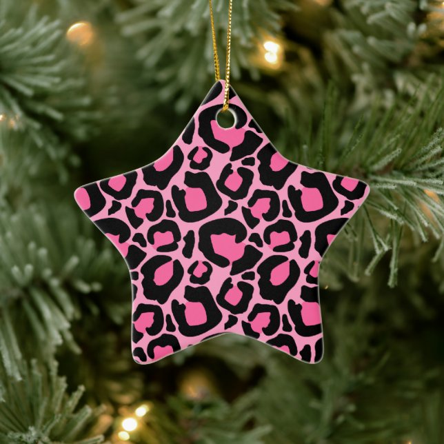 Pink Leopard Ceramic Tree Decoration (Tree)