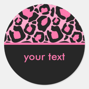 Pink Leopard Classic Round Sticker