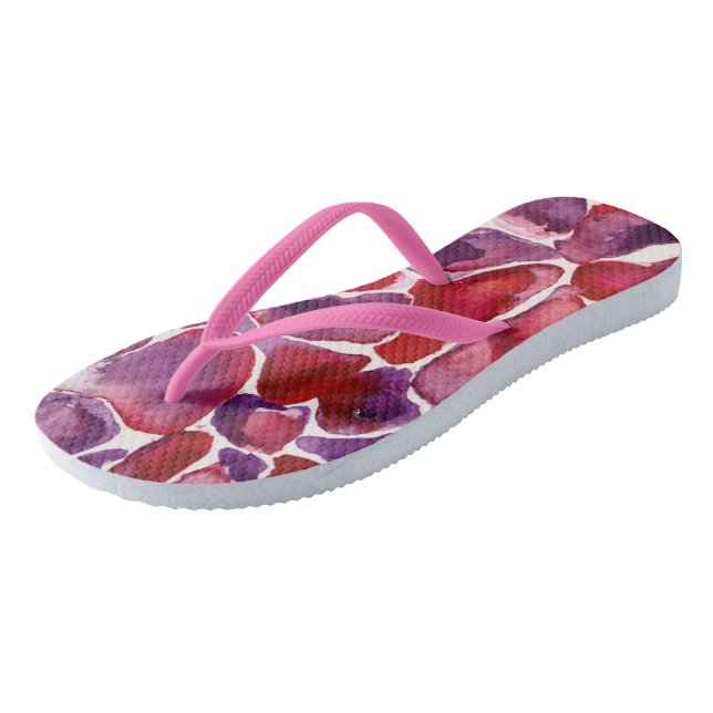 Pink Leopard Flip Flops (Angled)