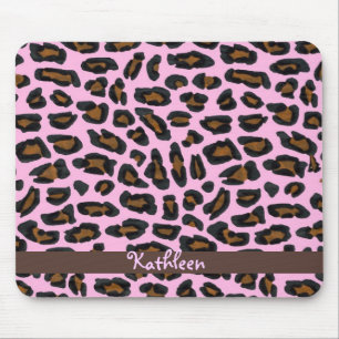 Pink Leopard Fur Girly Mousepad