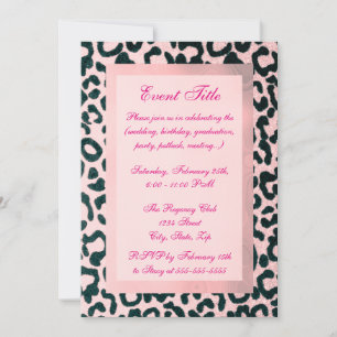 Pink Leopard Glitter Invitation