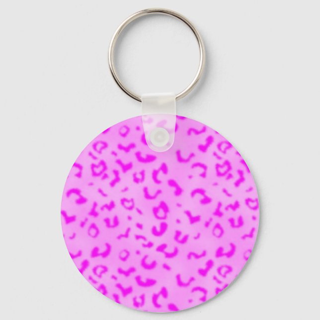 Pink leopard key ring (Front)