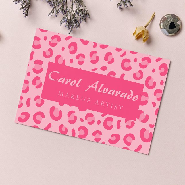 Pink Leopard Pattern Business Card (Creator Uploaded)