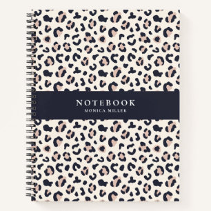 Pink Leopard pattern, custom name Notebook