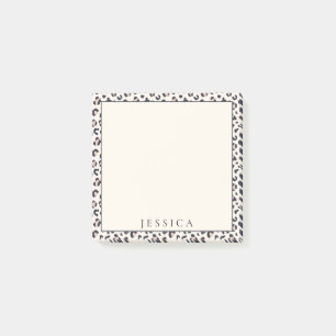 Pink Leopard pattern, custom name  Post-it Notes