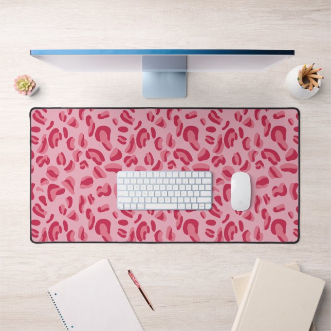 Pink Leopard Pattern Desk Mat (Office 1)