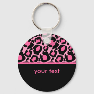 Pink Leopard Pattern Key Ring