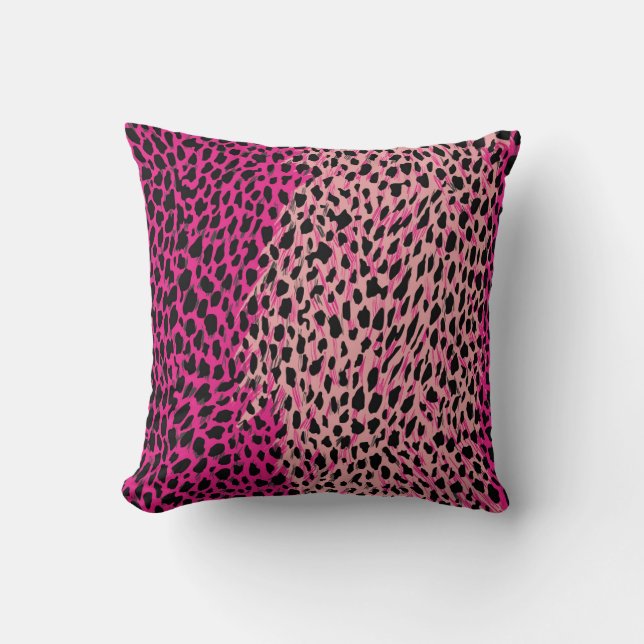 Pink leopard pattern textile fabricanimal,backgrou cushion (Front)