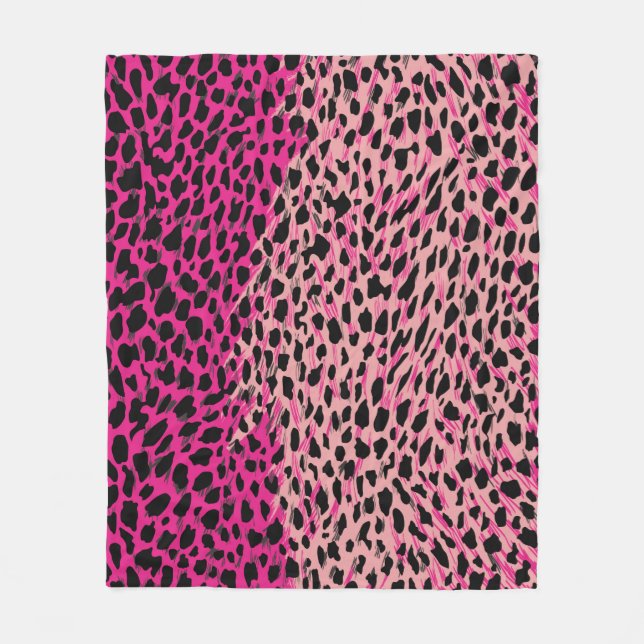 Pink leopard pattern textile fabricanimal,backgrou fleece blanket (Front)