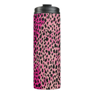 Pink leopard pattern textile fabricanimal,backgrou thermal tumbler