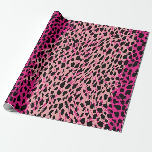 Pink leopard pattern textile fabricanimal,backgrou wrapping paper (Unrolled)