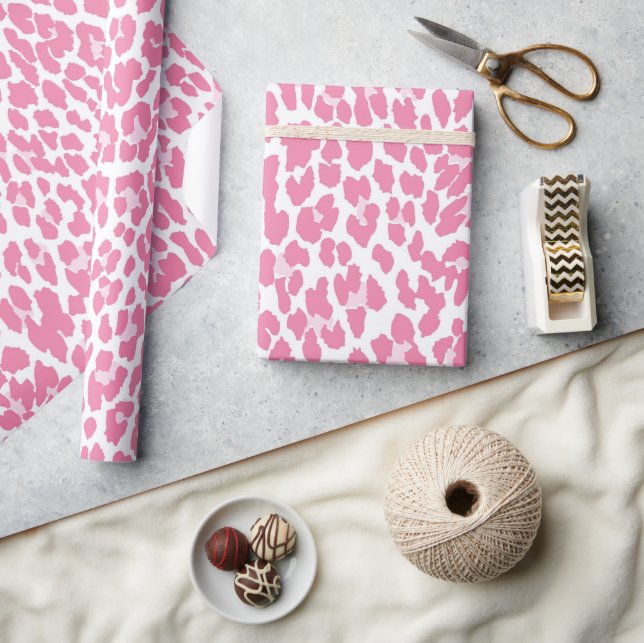 Pink Leopard Pattern Wrapping Paper (Crafts)