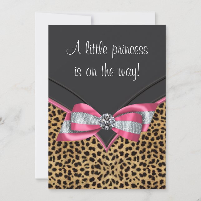 Pink Leopard Princess Baby Shower Invitation (Front)
