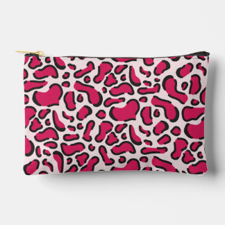 Pink leopard print accessory pouch