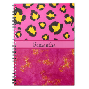 Pink Leopard Print Animal Cheetah Trendy Chic Notebook
