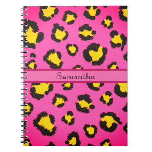 Pink Leopard Print Animal Cheetah Trendy Chic Notebook