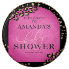 Pink Leopard Print Baby Shower Welcome Sign