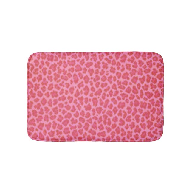 Pink Leopard Print Bath Mat (Front)
