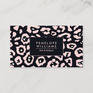Pink Leopard Print Business Card