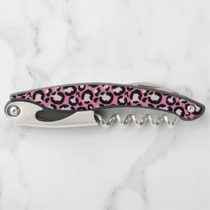Pink Leopard Print Corkscrew