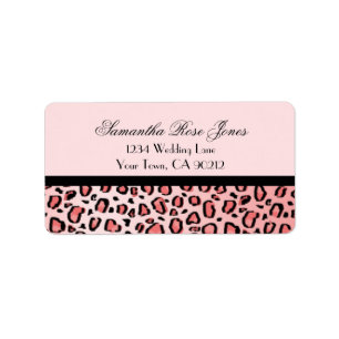 Pink Leopard Print Custom Address Label